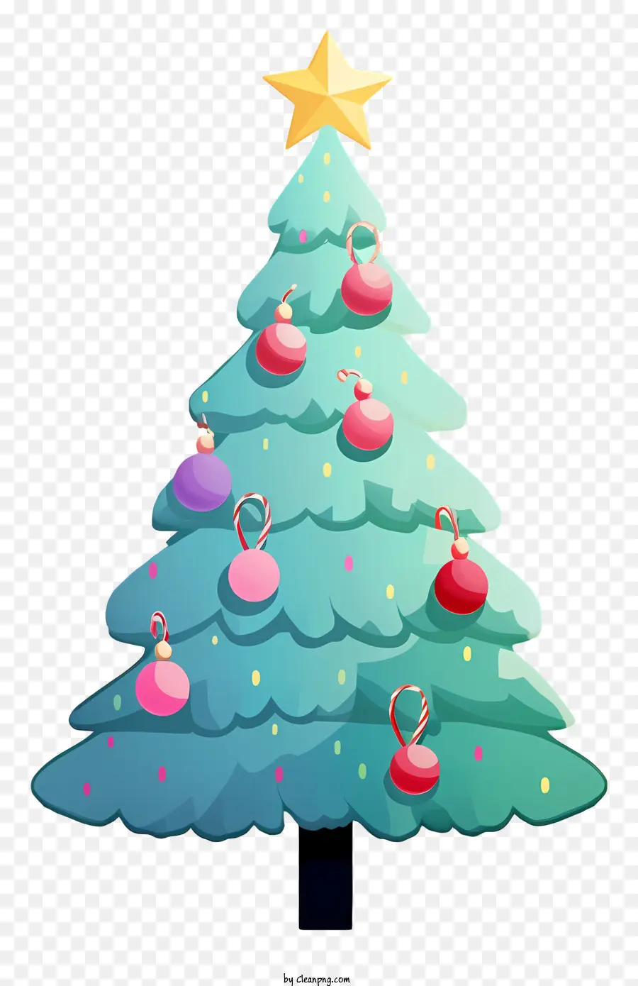 Weihnachtsbaum - Festlicher Weihnachtsbaum mit Dekorationen und Girlande