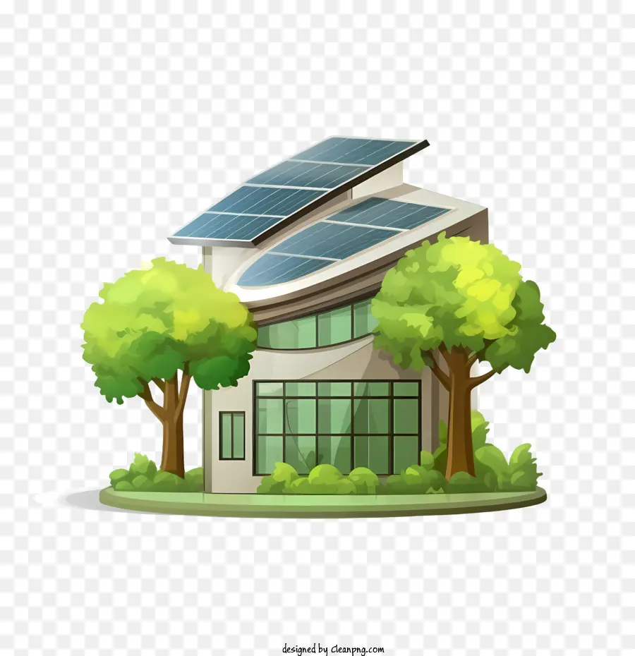 Eco House Solarmodule energieeffizienter Gebäude umweltfreundlich Design Moderne Architektur - 