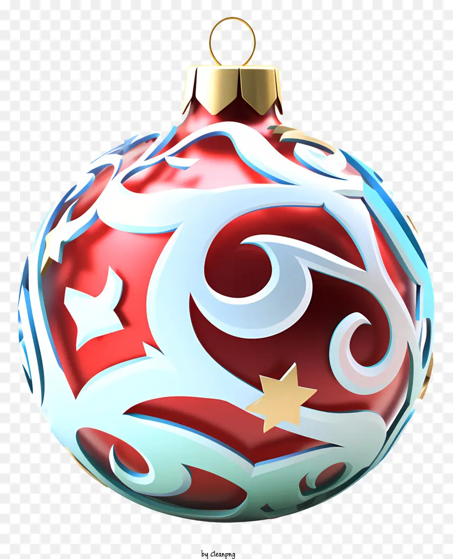 Weihnachtszierde - Elegante rote und blaue Ballverzierung mit Designs