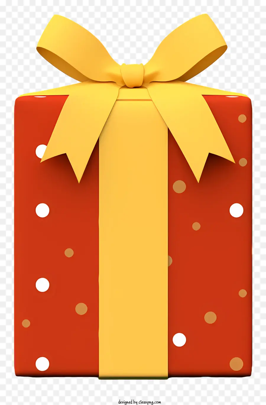 scatola regalo rossa Polka a prua giallo punti liscia superficie lucida piccola spazio - Scatola regalo rossa con fiocco giallo e pois