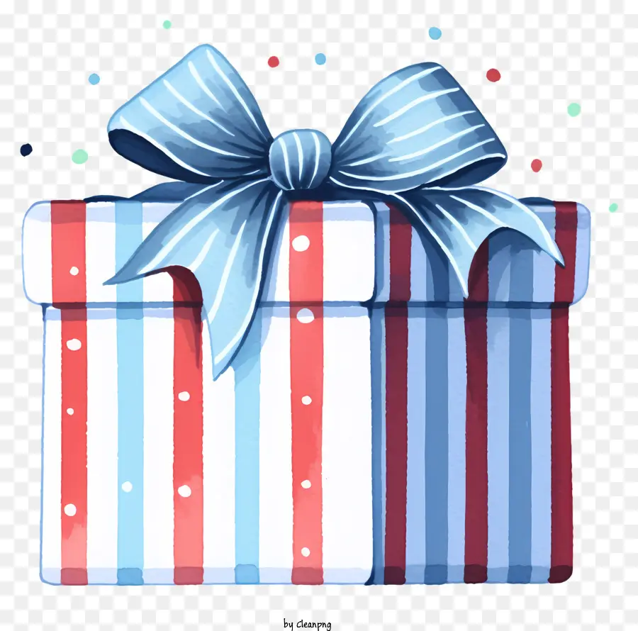 Geschenkbox - Farbenfrohe Geschenkbox mit Band und Konfetti