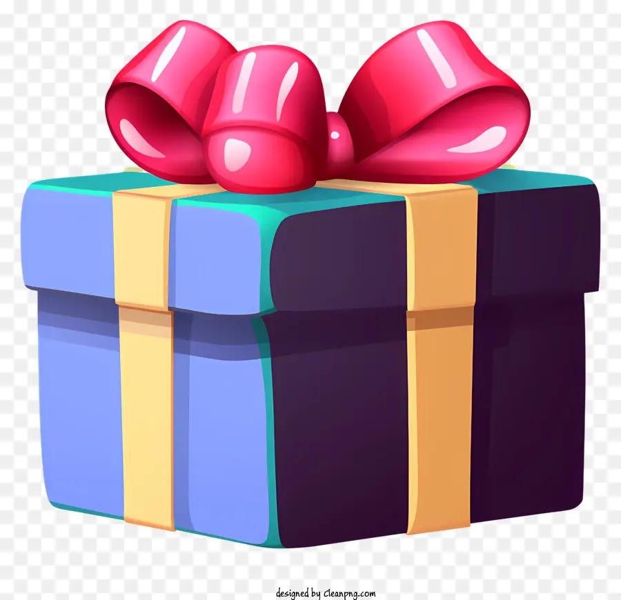 Geschenkbox - Dunkelblau und lila Geschenkbox mit Bug
