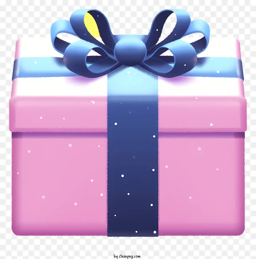 Pink Present Blue Bow Metallic Sheen reflektierende leichte Geschenkverpackung - Glänzendes rosa Gegenwart mit blauer Bogen
