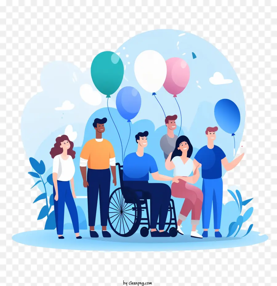 Internationaler Tag von Menschen mit Behinderungen Menschen mit Behinderungen Rollstuhlballons glücklich - 