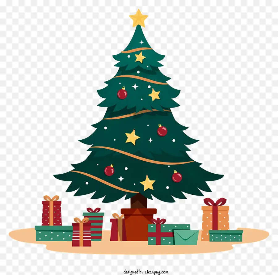 Weihnachtsbaum - Weihnachtsbaum mit Geschenken und umliegenden Halo