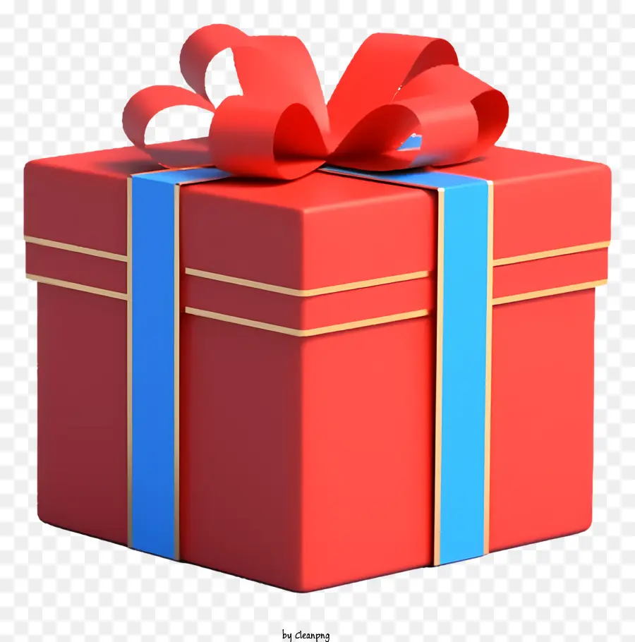 Blaues Band - Rote Geschenkbox mit blauem Band Design