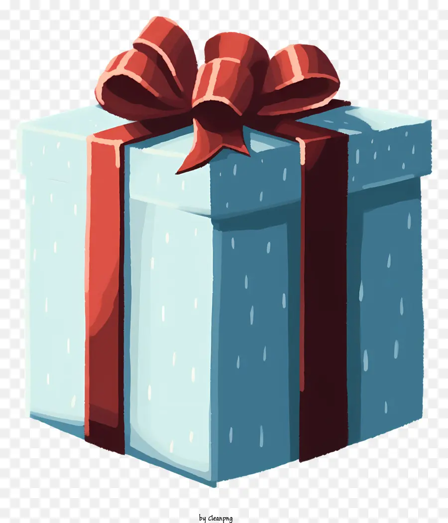 Aprire il contenitore di regalo - Grande scatola regalo blu con fiocco rosso su sfondo bianco