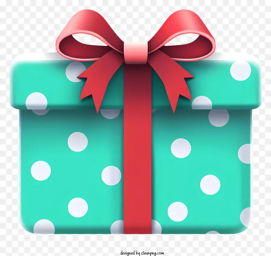 scatola regalo verde rossa a pois polot box regalo regalo scartato da regalo aperto - Scatola regalo verde con fiocco rosso e pois