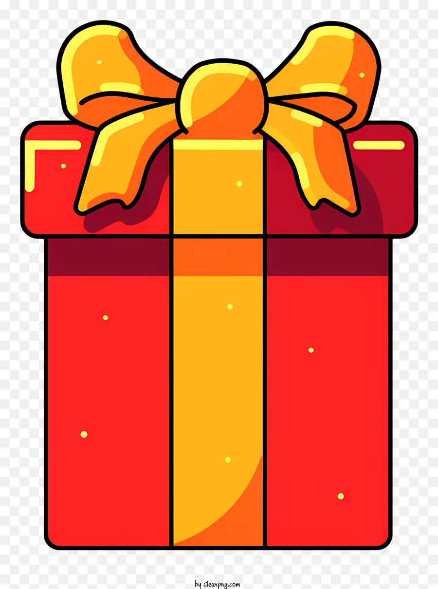scatola regalo - Rappresentazione animata della scatola regalo con nastro rosso e oro