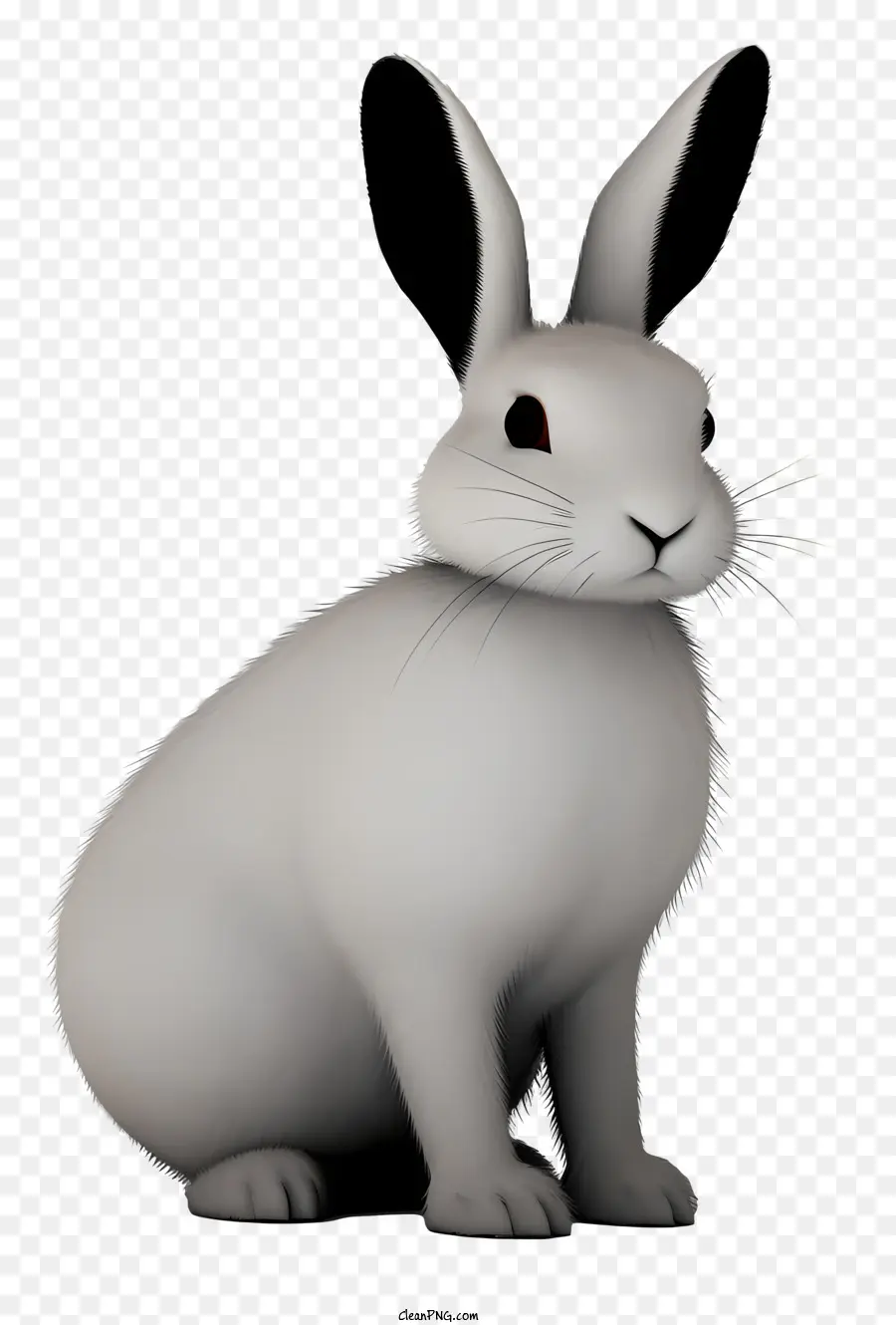 thỏ trắng thỏ lông thỏ tò mò thỏ tò mò - Thỏ trắng với mũi đen và mắt nâu