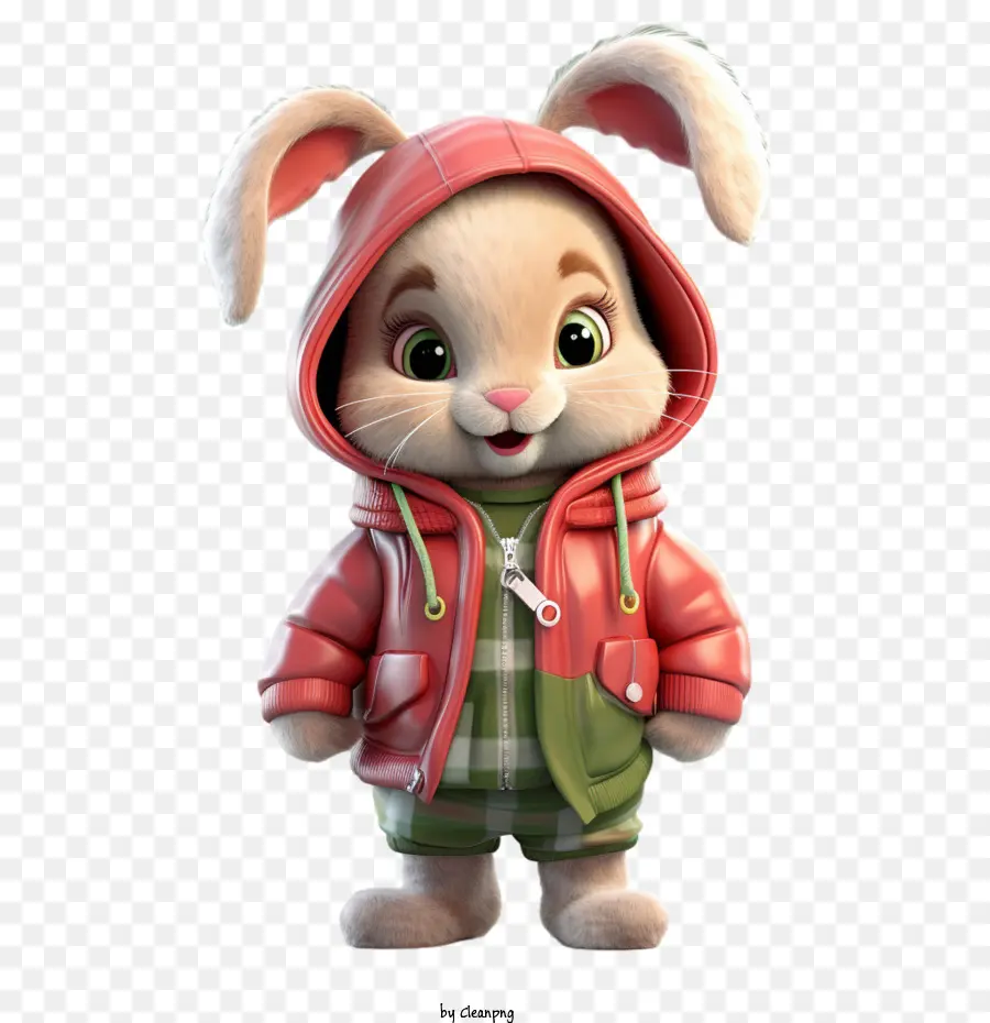 winter rabbit cute cartoon rabbit hoodie
