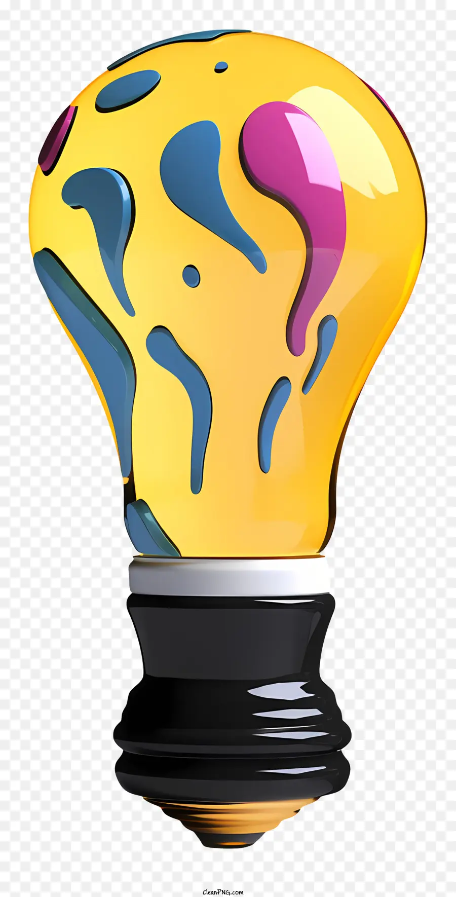 lampadina - Design colorato di schizzi di vernice su lampadina gialla brillante