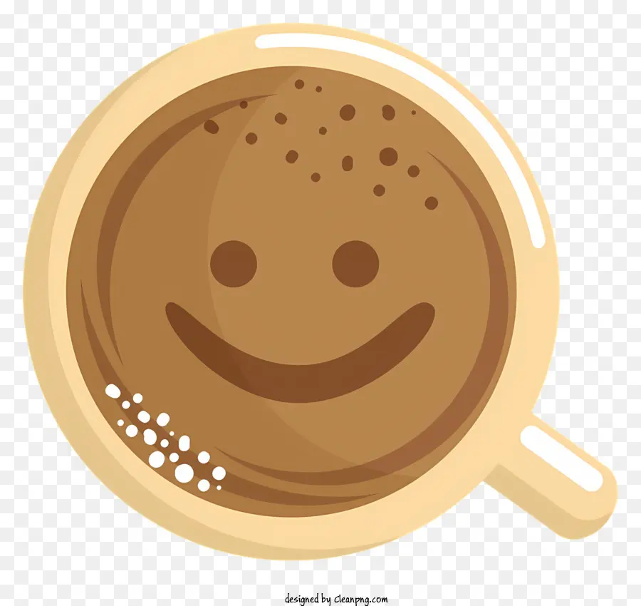 Kaffee - Lächelndes Gesicht auf brauner Kaffeetasse