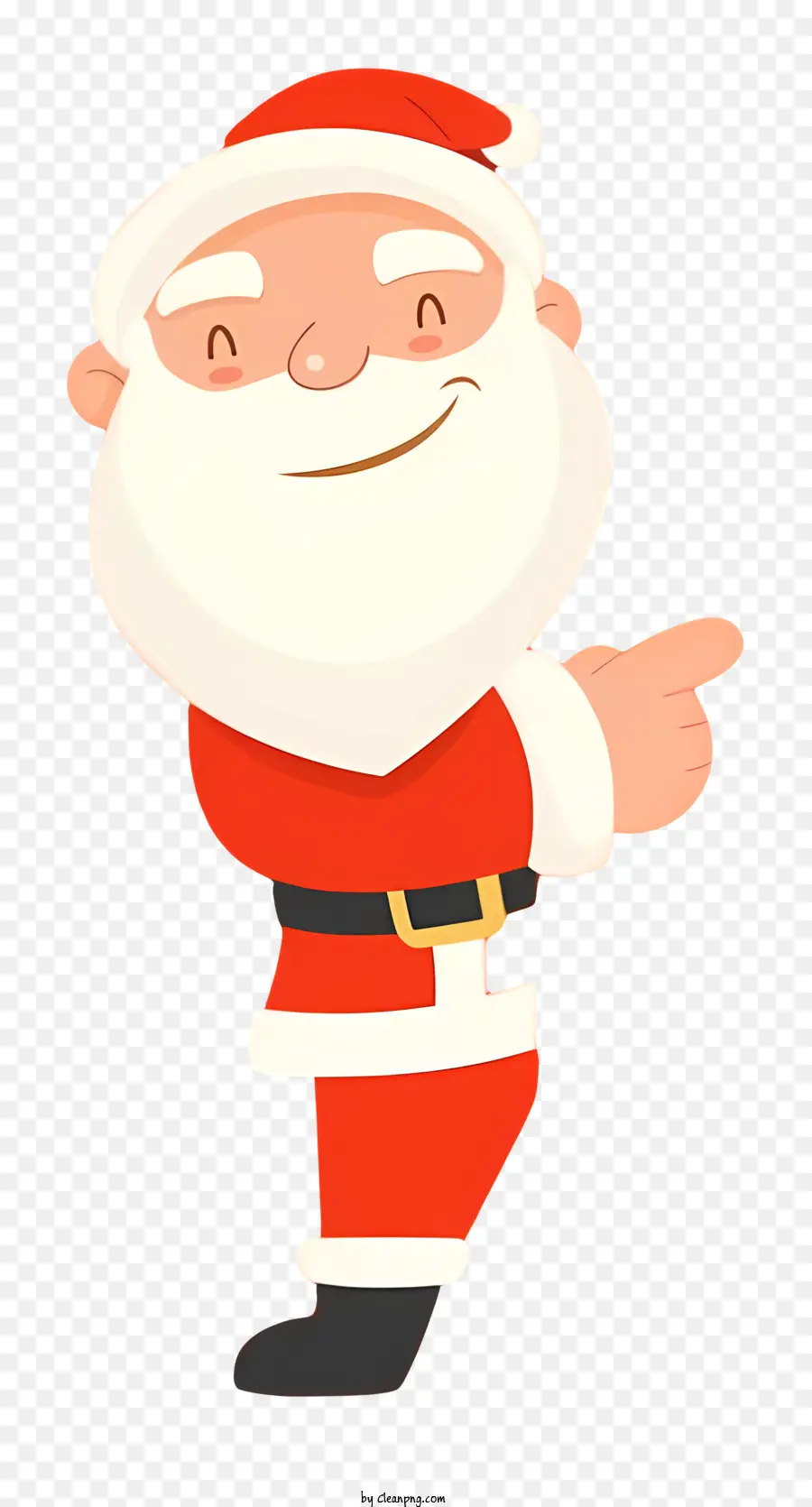 Santa Claus Cartoon - Cartoon Santa Claus, der auf schwarzen Hintergrund zeigt