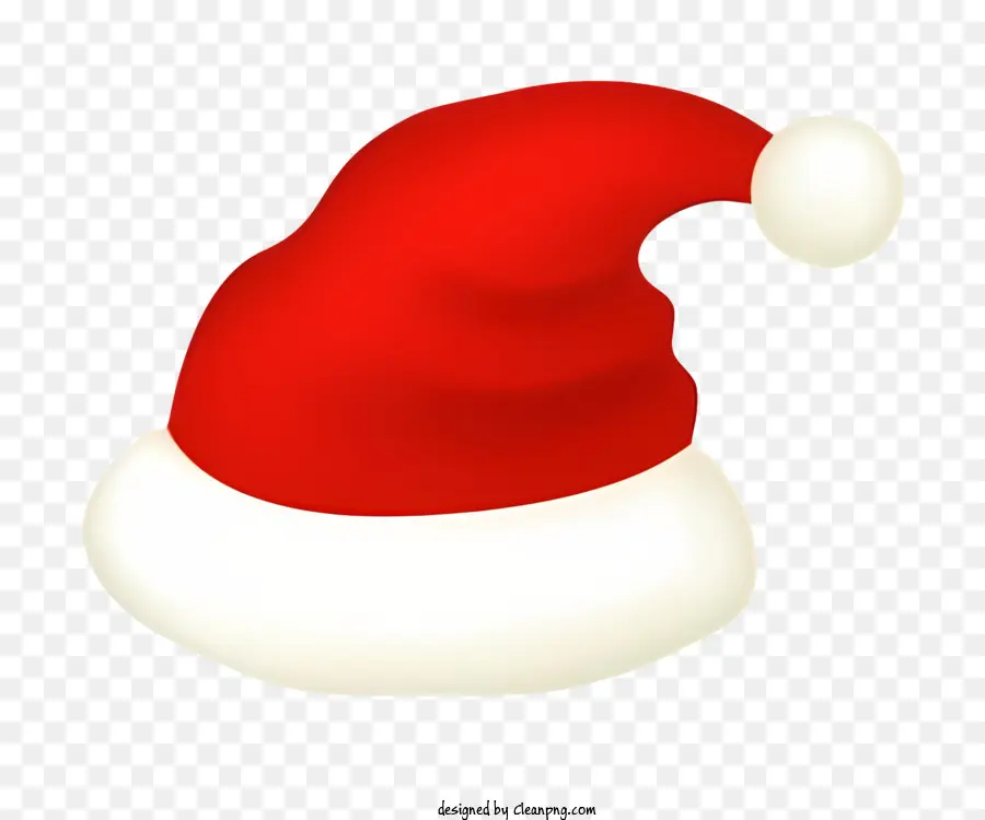 cappello di babbo natale - Cappello di Babbo Natale minimalista realistico su sfondo nero