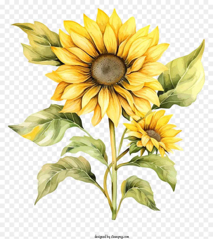 Aquarell Sonnenblumen - Lebendiges Sonnenblumenmalerei im Aquarellstil