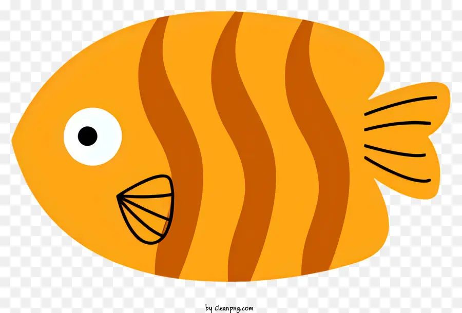 small orange fish black stripes long thin body circular tail non-transparent fish