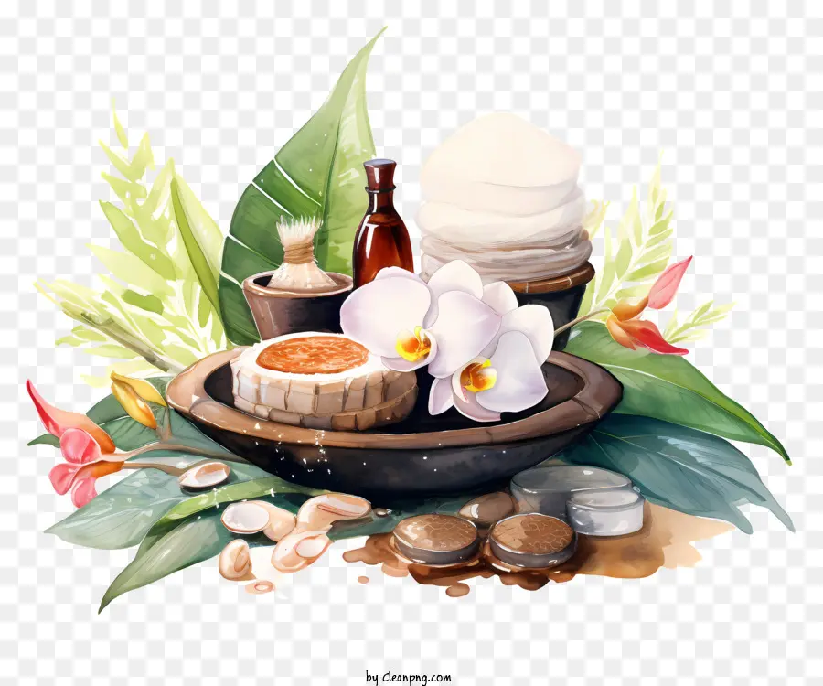 spa ingredients oils soaps powders natural elements
