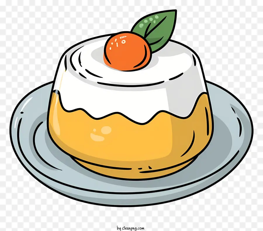 sfondo bianco - Immagine del piatto bianco con panna montata e fette arancioni