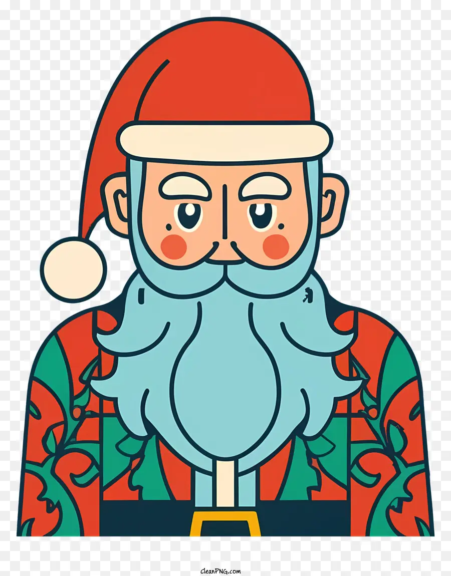keywords: santa claus outfit long white beard red cap white pom pom