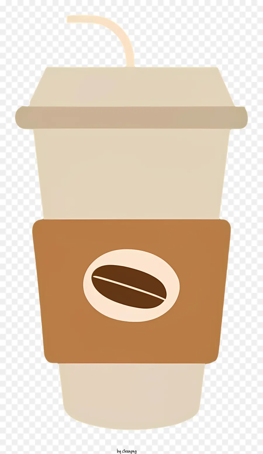 Tasse Kaffee - Kaffeetasse mit brauner rauchiger Papierhülle