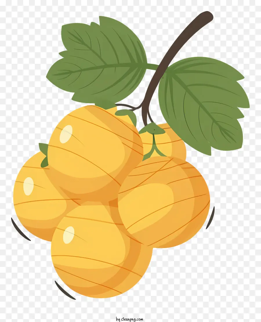 Obst cartoon - Cartoon -Traubenhaufen mit geschnittenem gelben Innenseiten
