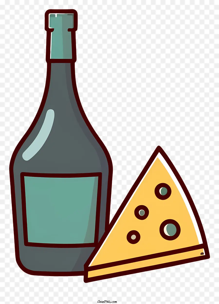 Weinkäseflasche Rotwein Weißkäse - Flasche Wein und Käse auf schwarzem Hintergrund