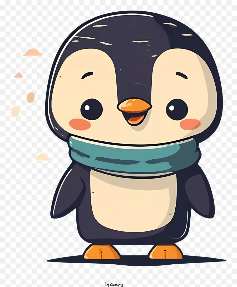 Pinguin - Netter Pinguin, der blauen Schal und Mütze trägt