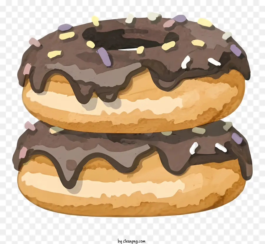Streusel - Zwei Schokoladenkuchen -Donuts mit Streut und Chips