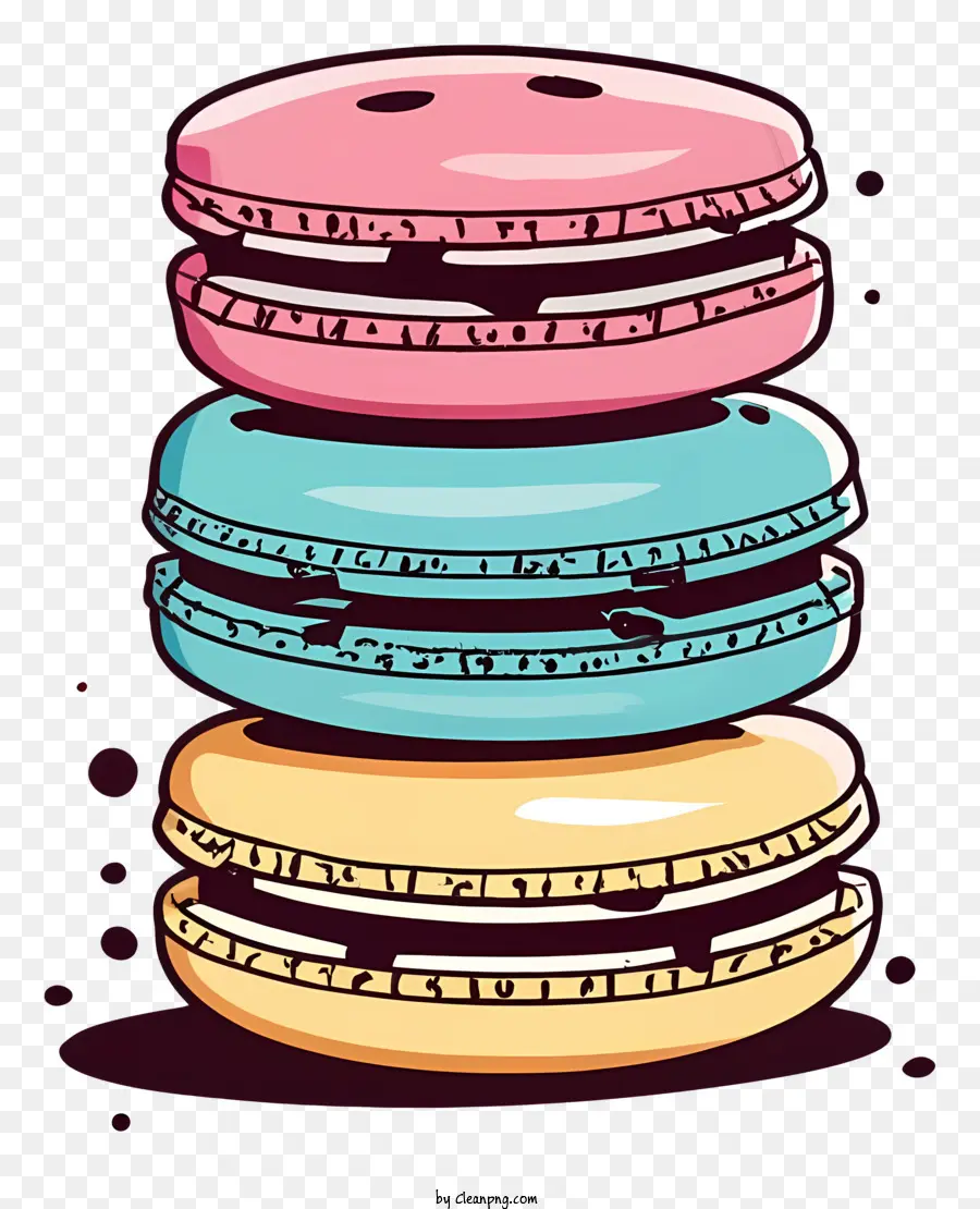 Macarons sô cô la macarons vani macarons xếp chồng macarons gradient macarons - Macarons xếp chồng lên hàng toppings sô cô la và vani