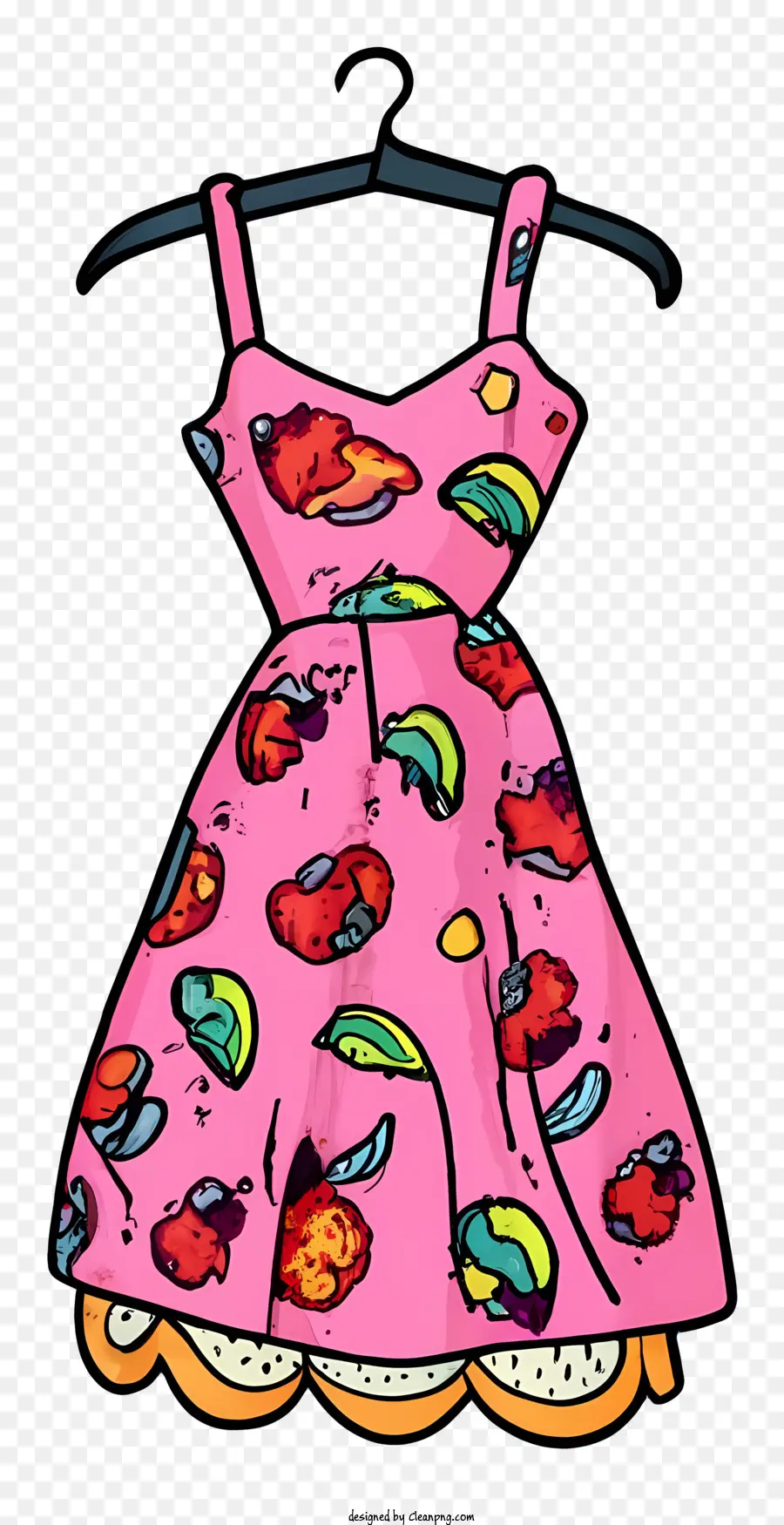 Kleidermocke Kleiderkleider rosa Kleid Blumendruckkleid Blumenkleid - Rosa Kleid mit Blumendruck, der auf Kleiderbügel hängt