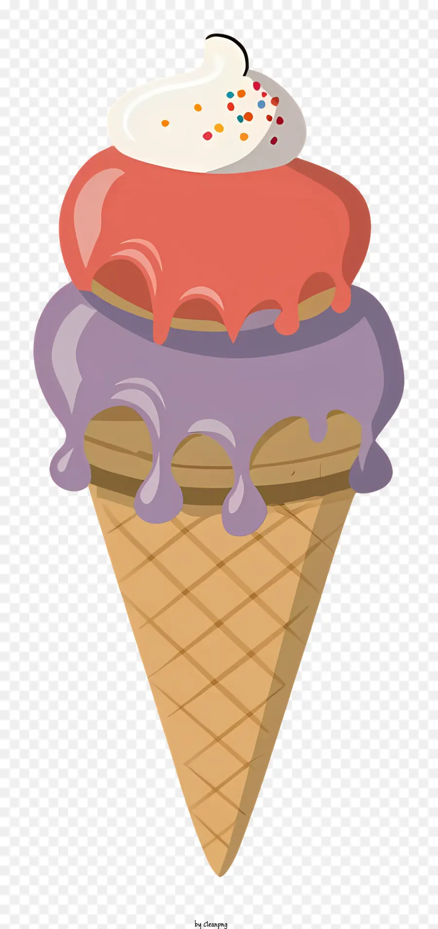 Rắc - Hình nón kem đầy màu sắc với nhiều lớp phủ khác nhau