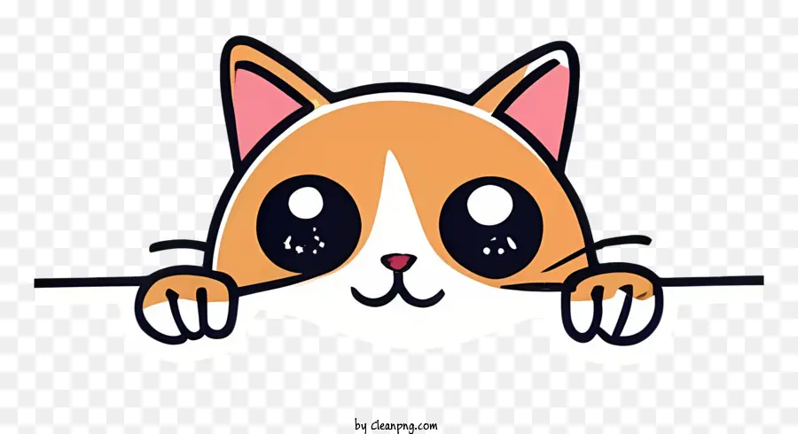 cartone animato gatto - Cartoon Cat che balza su pannello di legno Peone