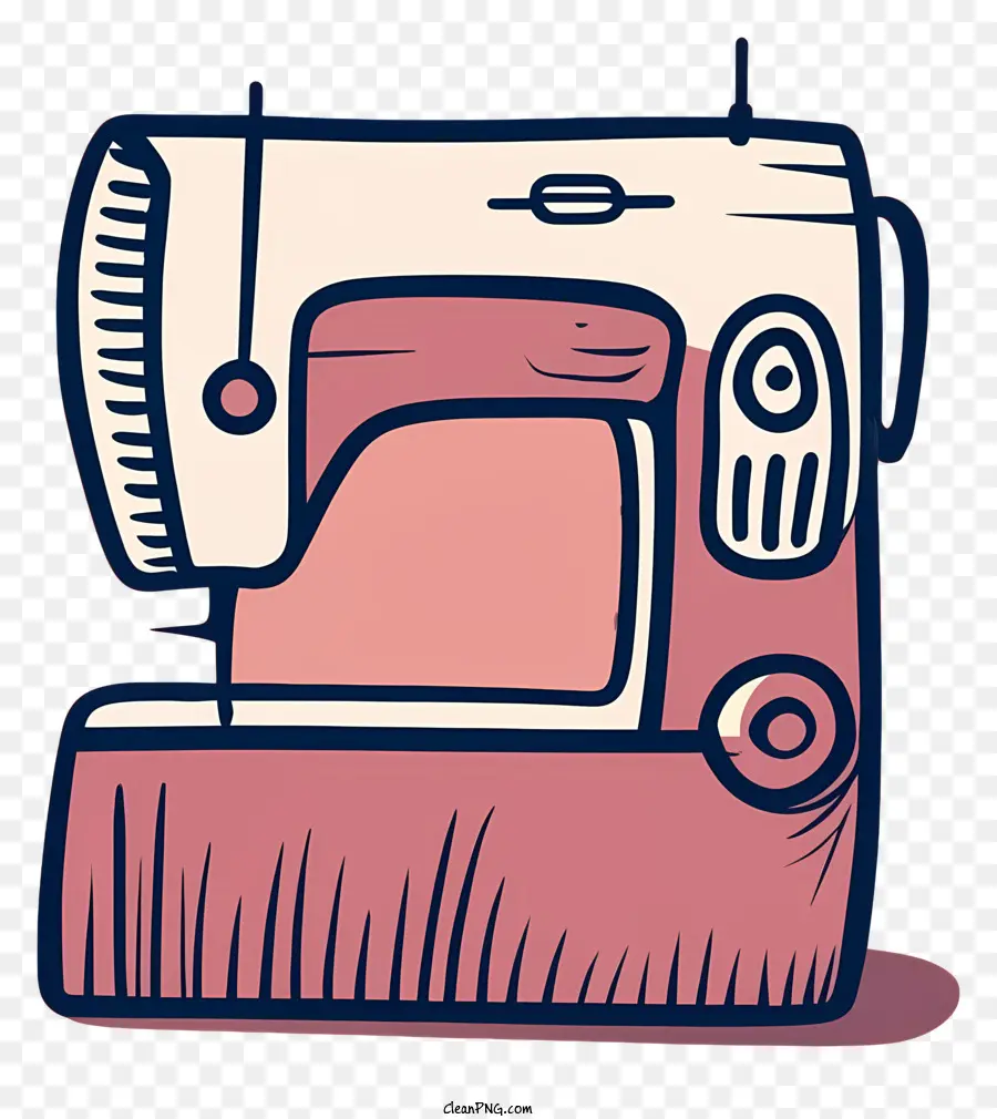macchina da cucito vintage macchina da cucito rosa Accessori per cucitura in tessuto a strisce rosse e bianche - Macchina da cucire vintage rosa con tessuto a strisce