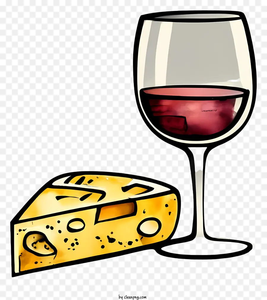 Weinglas - Wein und Käse auf schwarzem Hintergrundbild