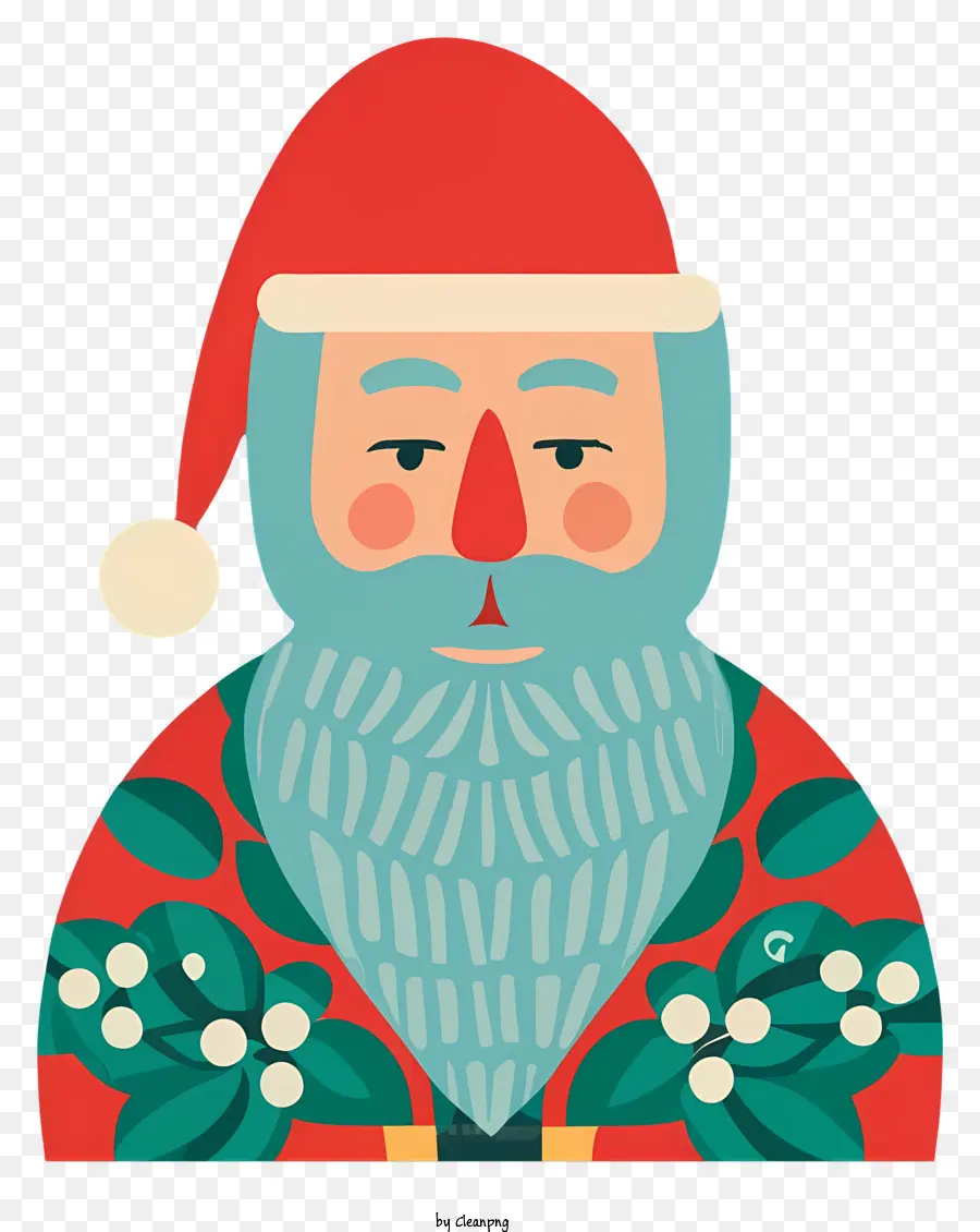 babbo natale - Persona nel costume di Babbo Natale con bacche di agrifoglio