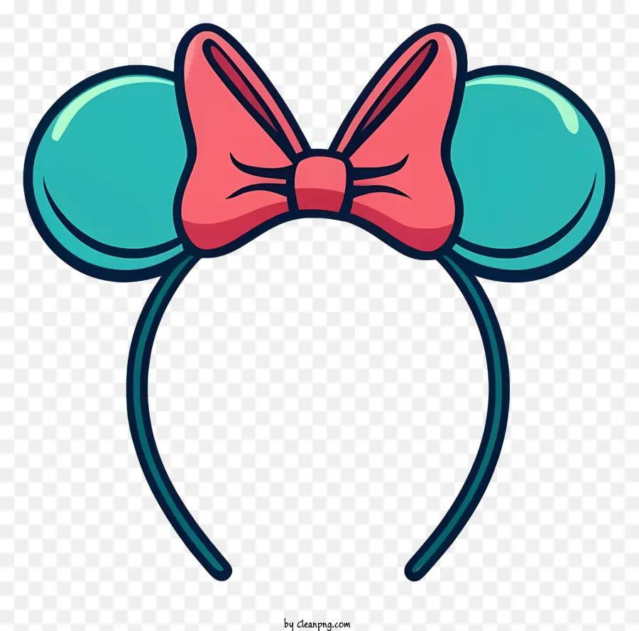 Caratteri Disney Canna con prua Pink Bow blu blu blu azzurro - Carattere Disney con fascia di testa a prua rosa/blu, capelli rosa ricci