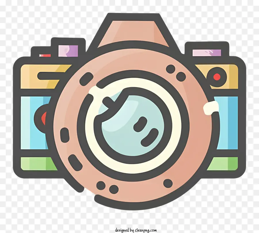 Kamera Objektiv - Pastellrosa und braune Kamera mit Reflexion