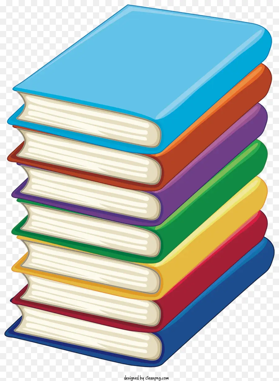 keywords: stack of books different colors neat pile standing books bottom book not visible