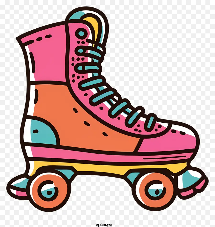 pattini a rulli vintage pattini colorati pattini retrò pattini arancione arancioni skate wheels rosa - Pattini a rulli vintage colorati con ruote arancioni