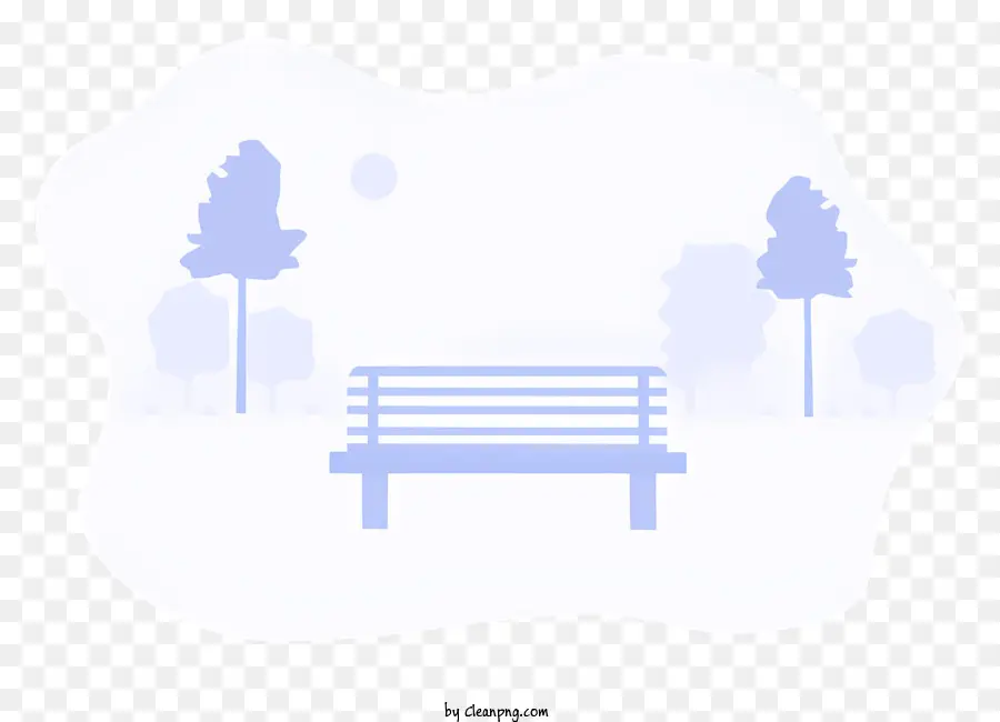 park scene bench trees wood backrest