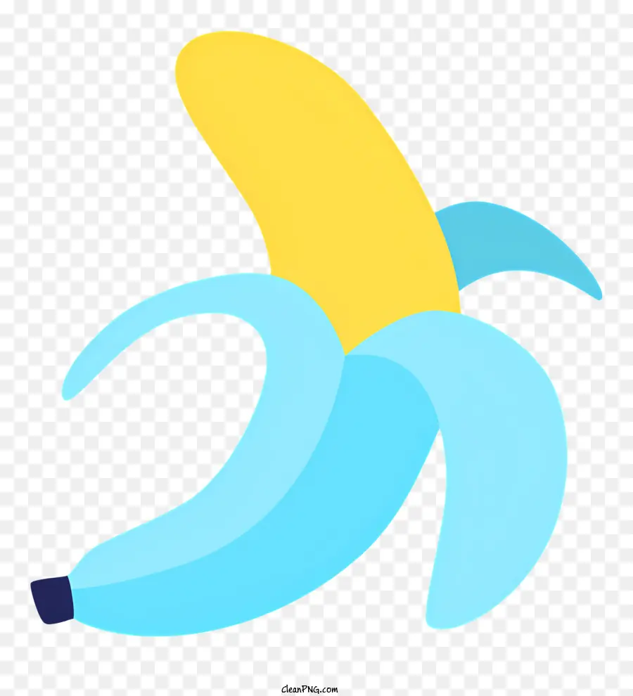 Reife Banane gelbe Haut schwarze Samen Fruchthintergrund - Reife Banane mit schwarzen Samen im Cartoon -Stil