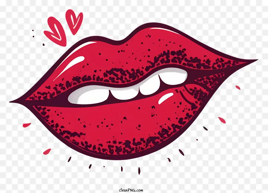 rossetto rosso bocchetta a bocca - Immagine: rossetto rosso con boccone e cuore brillante