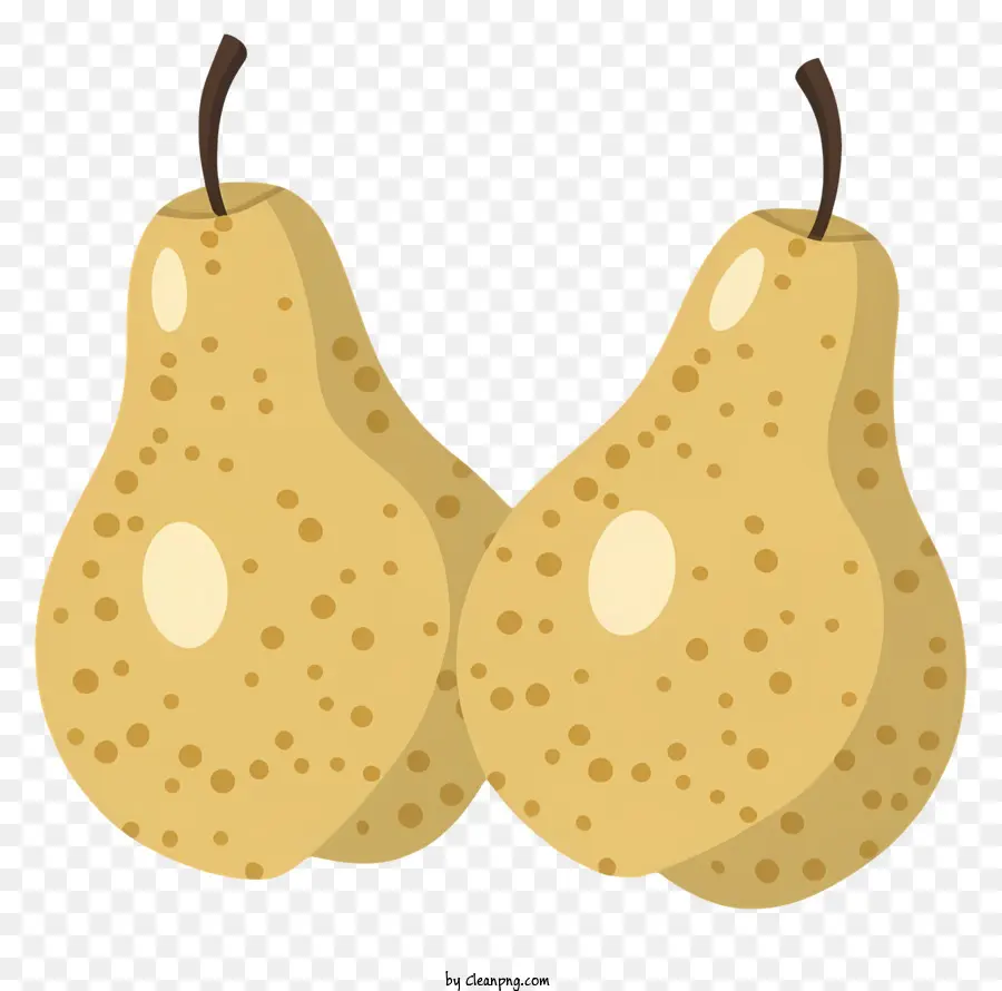 graphic image pears black background normal pear shape brown fuzzy surface
