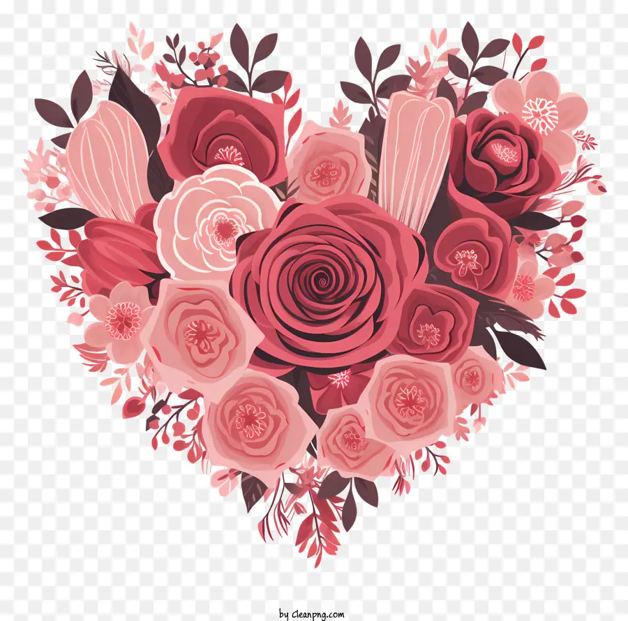 rose rosa - Cuore fatto di rose rosa, romantico e bello