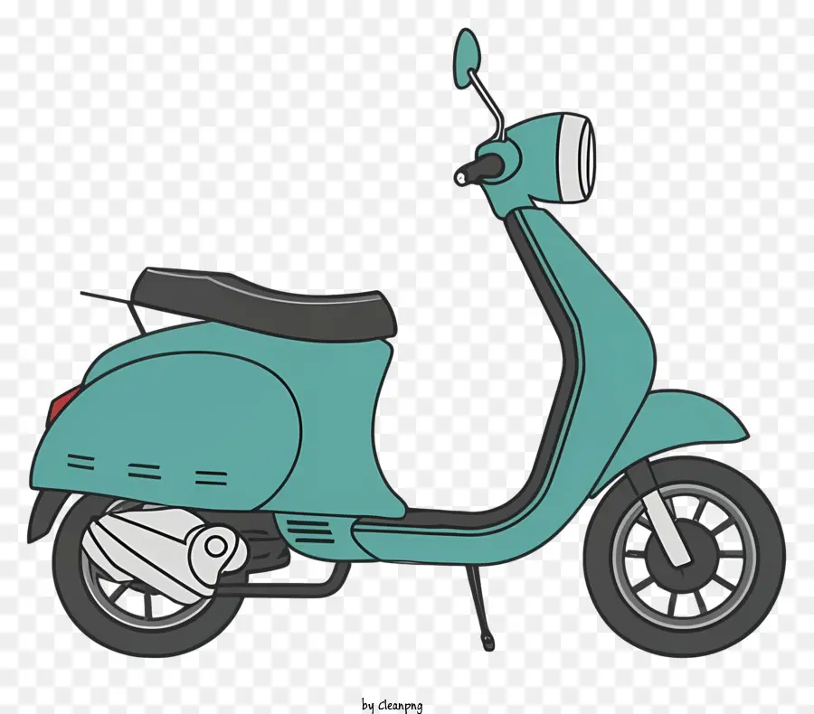 khung kim loại - Xe tay ga động cơ màu xanh lá cây, phong cách thập niên 1960, khung kim loại, thân nhựa, hai bánh, động cơ nhỏ
