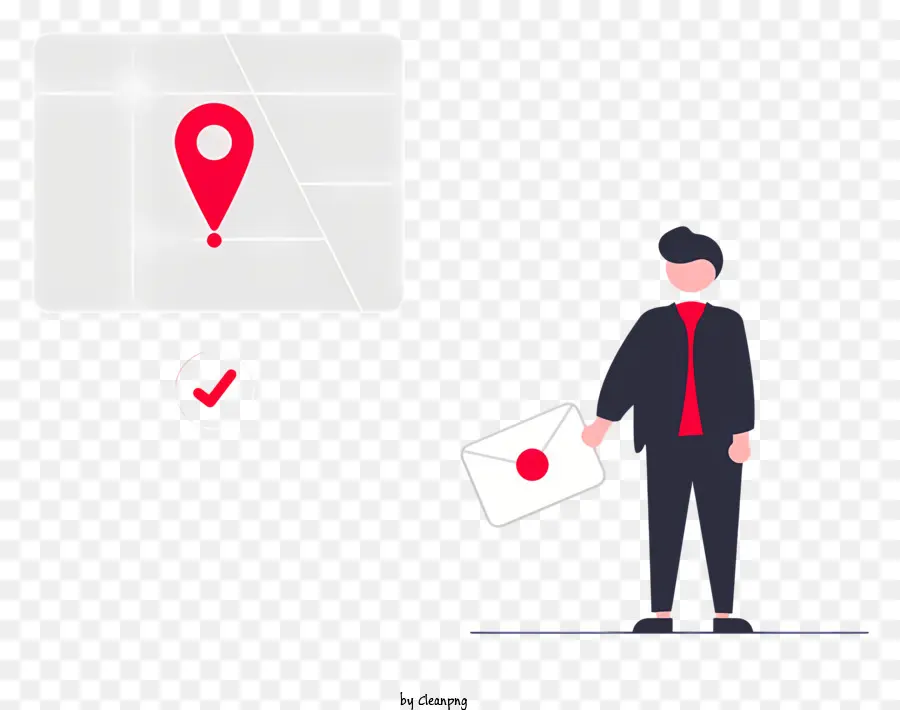 person Symbol - Geschäftsperson, die MAP verwendet, um sich selbst zu lokalisieren
