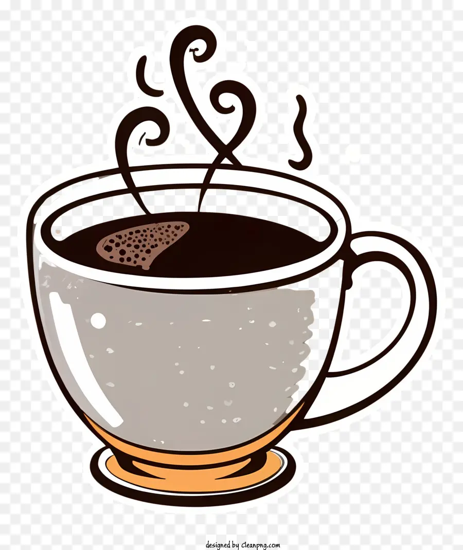 Kaffee - Vintage Tasse Kaffee mit dampfender brauner Flüssigkeit