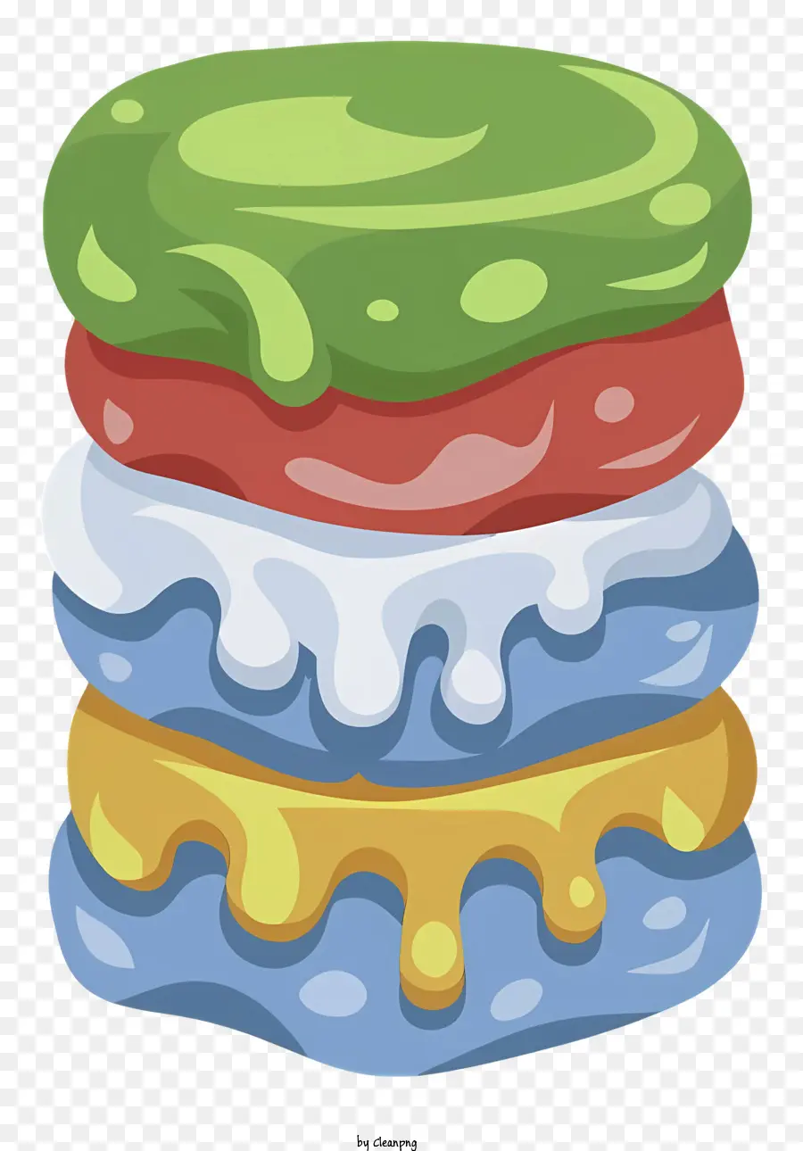 bánh kếp sô cô la chip gooey icing bánh kếp đầy màu sắc kết cấu của bánh kếp - Bánh kếp sô cô la đầy màu sắc với icing gooey