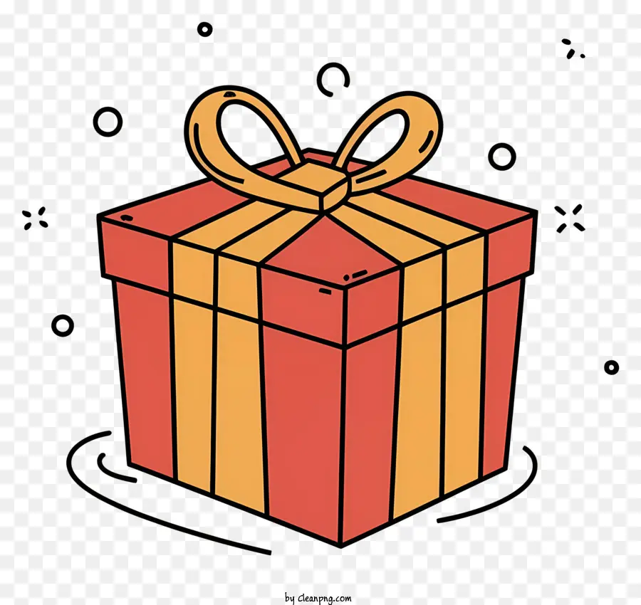 Geschenkbox - Rot- und Orange rechteckige Geschenkbox mit Bug